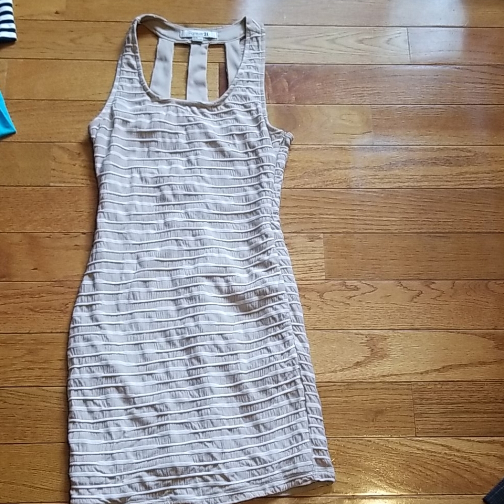 Tan dress with stripe